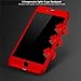 iPhone 7 Case, COOLQO Ultra-Thin Full Body Coverage Hard Plastic Matte Finish [Tempered Glass Screen Protector] 360 All Round Shockproof Hybrid Cover Skin for Apple iPhone 7 4.7 Inch (Red)