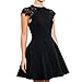 SUNNOW Women's Sleeveless Lace Patchwork A Line Short Mini Casual Dress