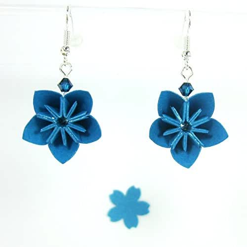Blue flower earrings Handmade Products