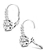 FIBO STEEL Stainless Steel Leverback Earrings for Women Drop Earrings CZ Inalid,S