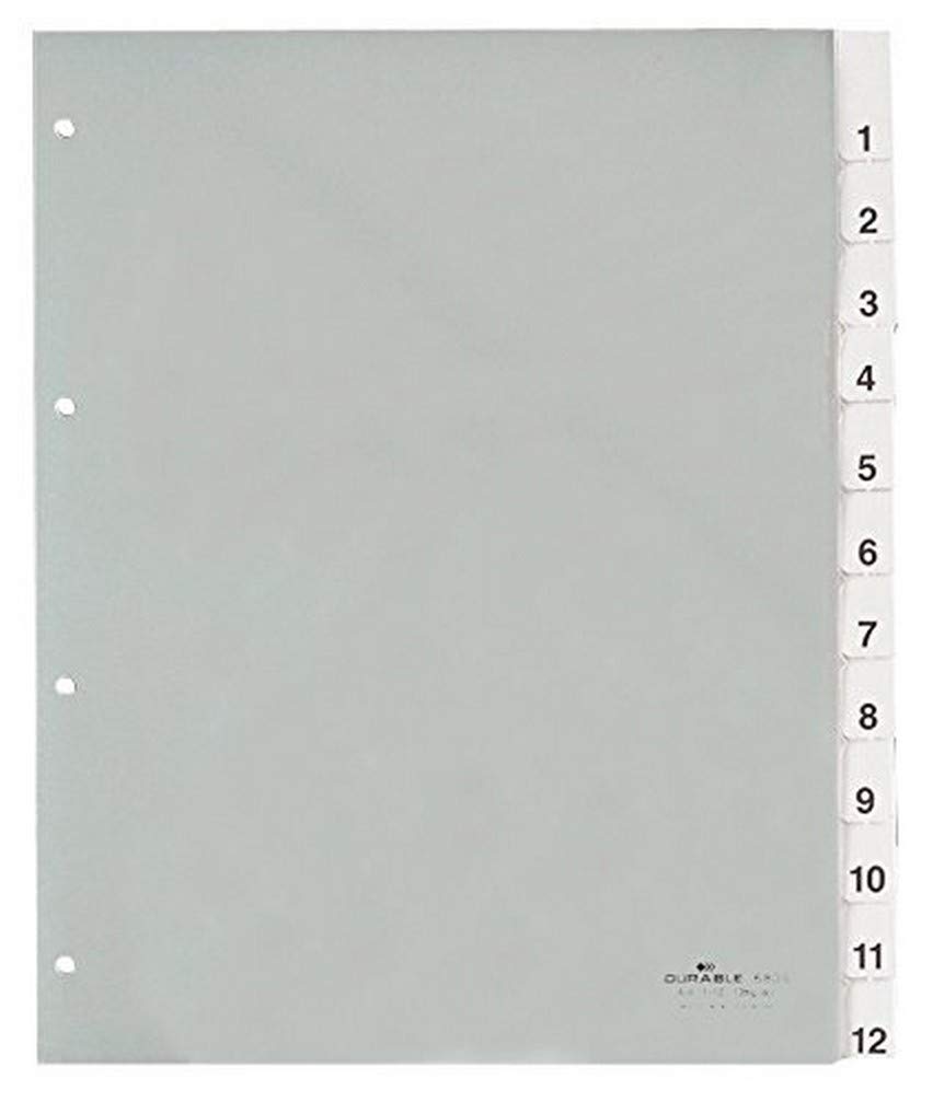 Durable 683519 Extra-Wide Index Set for Punched Pockets with 12 Division Sheets - Transparent