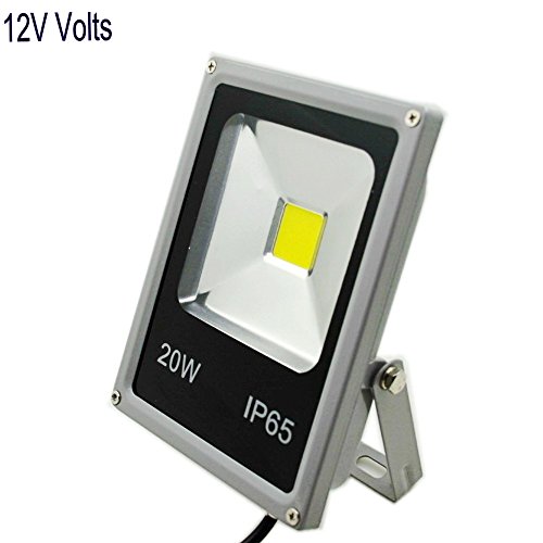 ZHMA 12V DC LED Floodlight,20W Warm White, 3000K 1500LM 200W Halogen Bulb Equivalent,Security Wash Flood lights,Grey Case Waterproof IP65, Wash Lighting for outdoor and indoor