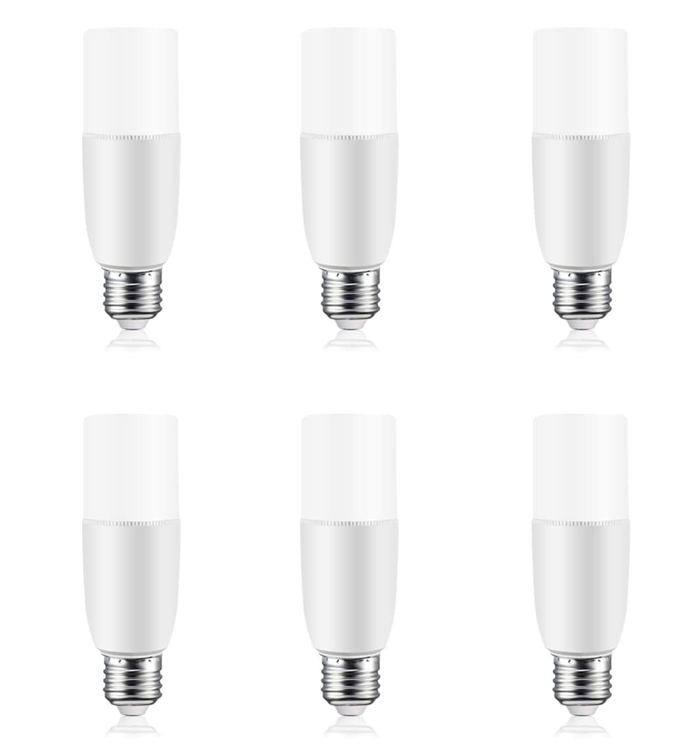 Photo 1 of ANYPOWK 6W LED Tubular Light Bulbs - 60 watt Equivalent 600 Lumen, E26 Base Daylight 6500K Non-Dimmable, Pack of 6