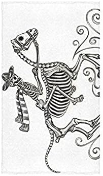 My New Dress Art Sugar Skull Day of Dead Horse Hand Towel Bath Towels For Bathroom 28IN X 60IN