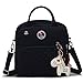 HaloVa Diaper Bag, Mini Baby Nappy Bag, Mommy Maternity Tote Bag, Fashionable Shoulders Backpack, with Thermal Insulated Bottle Pockets and Headphone Hole, Black