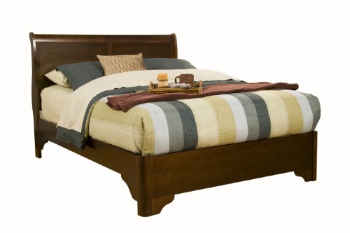 Alpine Furniture Chesapeake California King Low Profile Sleigh Bedroom Set in Cappuccino