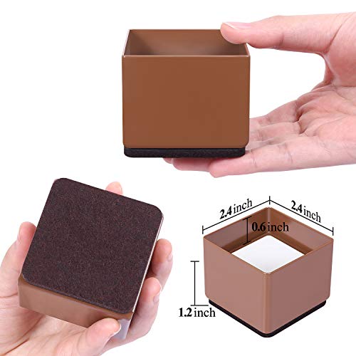 Ezprotekt 1.2 Inch Square Bed Risers HeavyDuty Furniture Risers Table