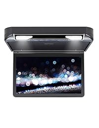 DDAUTO DD1336B Reproductor de DVD de arriba a 13.3 pulgadas Pantalla IPS 1080P HD Reproductor de multimedia plegable para automóvil construido en USB, SD, HDMI, juegos, LED de puerta, Negro