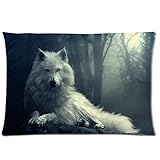 Outlet-Seller Custom zipper Brave Wolf Pillowcase Covers Standard Size 20
