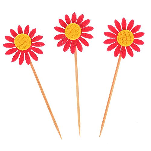 NUOMI 36Pcs Flower Cupcake Toppers Decorations Kids Birthday Party Food Picks Supplies, Cake Muffin Decorating Toppers Baby Shower Christmas Favors for Boy Girl, Sunflowers - Thumbnail 3