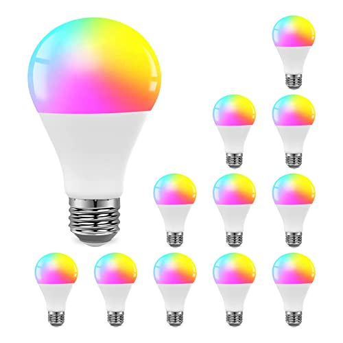 DAYBETTER Smart Light Bulbs,WiFi Light Bulbs,RGBCW Color Changing Light Bulb,Smart Bulbs That Work with Alexa & Google Assistant,A19 E26 9W 800LM Led Light Bulb,Led Ceiling Fan Light Bulbs 12 Pack