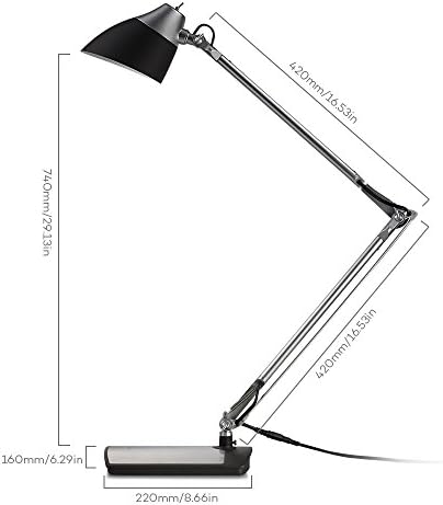 lamba led masaustu taotronics tt masa 6 w esnek kol kafa dondurulebilir care finish in gumus siyah amazon com tr