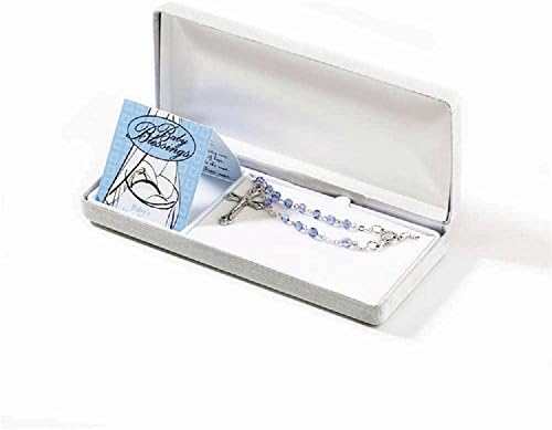 BOYS 1ST ROSARY, Babys First Rosary- Fire Polished Crystal Of all Gods blessings