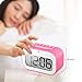 Alarm Clock, LED Emoji Travel Alarm Clock / Smart Desk Clock / Candy-Colored Digital Clock for Kids Battery Operated (Pink)