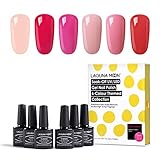 Lagunamoon Gel Polish UV LED Soak Off Varnish Lacquer Manicure Pedicure Gel Nail Polish Sets Beauty Salon Nail Arts Kits 6pcs