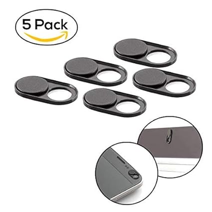 Inkognito Webcam Abdeckung aus Metall (5er Set) - Ultra dünne Schwarze Webcam-Cover zum Daten-Schutz für Laptop, i-mac, iPhon