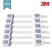 Adjustable Child Safety Strap Locks for Fridge, Furniture, Appliances, and More - Cabinets, Doors, Drawers, Oven, Toilet Seats etc. 3M Adhesive Plus Extra Pads, 6 Latches Set (grey)