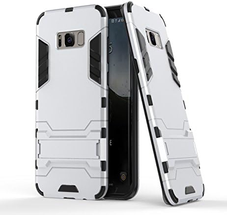 BearDaDa Samsung Galaxy S8 Plus Case with Kickstand, Heavy Duty PC&amp;TPU Shockproof Protective 6.2inches Cover Impact Resistant for Samsung Galaxy S8+ 2017Release -- Silver