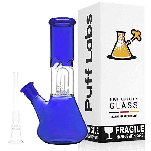 PLabs Mini Beaker Device with Perc 8.5 Inch / 22 cm Blue