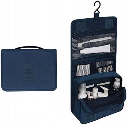 hanging travel toiletry bag for man shaving kit or women makeup organizer comsmetic pouch portable easy storage,by Twqq (navy blue)