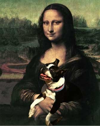 Boston Terrier Art Print on Canvas Mona Lisa