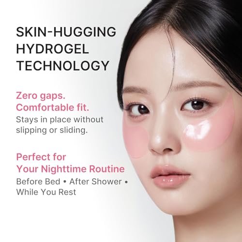 PDRN Caffeine Collagen Eye Patch | Gel Eye Patches for the appearance of Dark Circles, Undereye Bags | Firming, Age-Defying Care with Retinol, Collagen | Korean Skincare | 30 Pairs