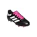 adidas Performance Kids' Goletto VI J Firm Ground Soccer Cleats, Black/White/Shock Pink, 12 Medium US Little Kid
