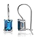 Silvershake 2.44ct. 7x5mm Genuine Octagon Shape London Blue Topaz 925 Sterling Silver Hook Closure Earrings
