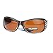 SA106 Anti Glare Polarized Womens Rhinestone Oval Rectangular Designer Sunglasses Brown