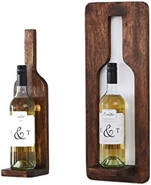 SXXDERTY Wall Mounted Wine Rack Wooden Simple Fashion Two-Piece Set Wine Bottle Holder for Home Creative Ornaments Gift