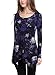BAISHENGGT Women's Paisley Printed Handkerchief Hem Tunic Top Large Dark Blue