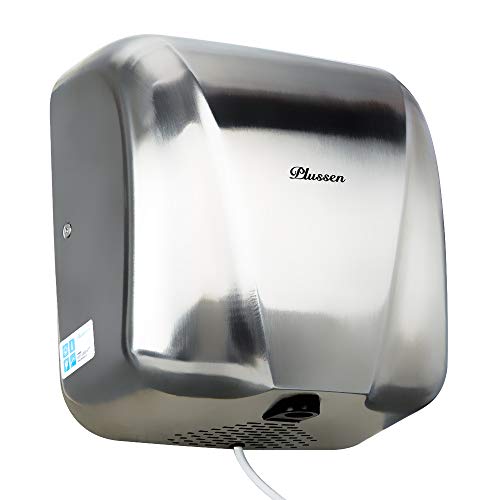 PLUSSEN Compact Automatic High Speed Commercial Hand Dryer for BathroomsÂ Restroom Stainless Steal Heavy Duty Electric Hand Air Dryer