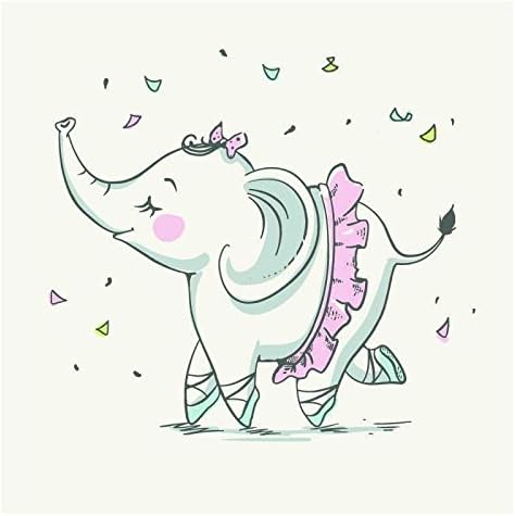 Pallypants Industries Ballerina Elephant - 5 Inch Full Color Vinyl Decal for Car, Automobile