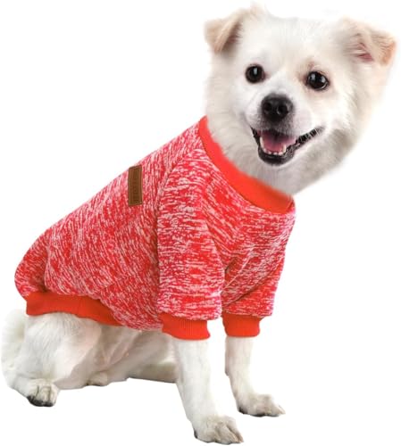 HuaLiSiJi Dog Jumper Dog Hoodie Sweatshirt Chihuahua Jumper Fleece Inside Soft Cozy Colour Vibrant Easy to Take On and Off (Rose Red, XXL)