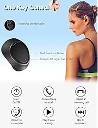 CLEVER BRIGHT True   Auriculares inalámbricos 3 en 1 Touch TWS Bluetooth incorporados con altavoz Bluetooth y banco de energía, IPX5 impermeable, sonido Hi Fi en auriculares deportivos
