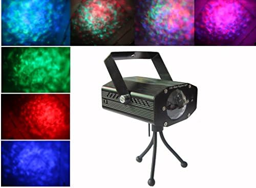 LED Projector Laser Light , LUOLI Mini Water Wave Auto Flash RGB Led Stage Lights Sound Activated for DJ Disco Party Home Show Birthday Party Wedding --Stage Lighting with Remote Control --Black