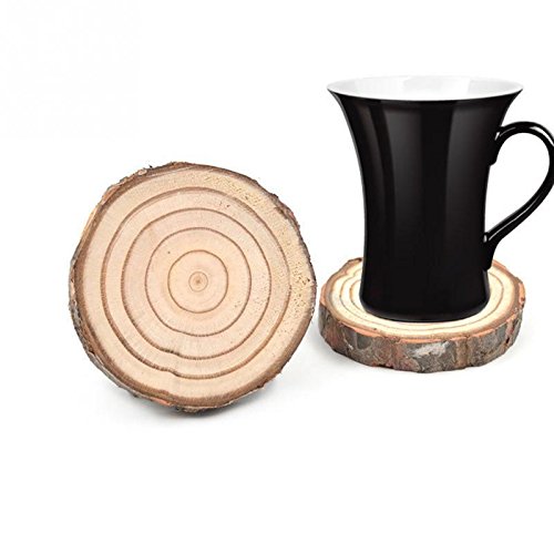 5 sizes Natural Round Wooden Slice Cup Mat Coaster Tea Coffee Mug Drinks Holder for DIY Tableware Decor Durable