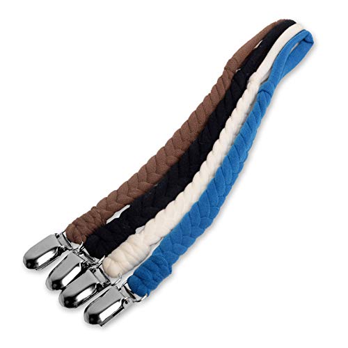 xxiaoTHAWxe Pacifier Clip Belt, 4Pcs/Set Lovely Braided Rope Infant Baby Teether Pacifier Holder Belt Clip 2#