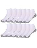 12 Pack Men's White Athletic Running Ankle Casual Crew Cotton Socks Low Cut