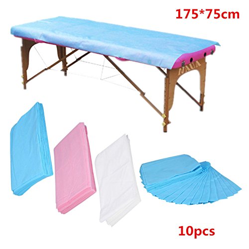 Potato001 10Pcs Disposable Non-Woven Paper Table Bed Sheet Cover Soft Spa Bed Cover (White)