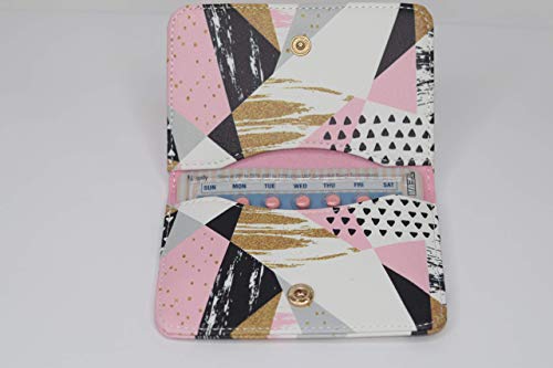 Birth Control Pill Case/Wallet - Geometrical Shapes - Cute and Discreet 4" x 3"