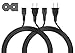 PWR+ 12 Ft Extra Long 2 Prong Polarized Cord for Vizio LED TV Smart HDTV E M Series 2 Slot Power Adapter Wall Cable IEC-60320 IEC320 C7 to NEMA 1-15P