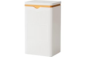 HAN SHENG Square Airtight Tea Tins - White, Food Storage Containers for Loose Tea, Coffee, Spices (5.9"x3.4"x2.8")