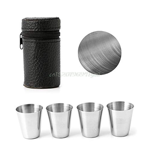 Mug Beer - Stainless Steel 4pcs Outdoor Camping Mini Cup Mug Drinking Coffee Beer With Case Dinnerware Serving - Tumbler Tree Colorado Beer Coffee Pink Hooks Cover Printing Holder Rambler Disne - Thumbnail 6