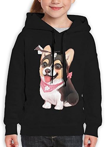 Bdna Teenager Pullover Hoodie Sweatshirt Kawaii Corgi Teen's Hooded For Boys Girls