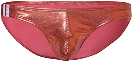Siennaa Men's Sexy Underwear for Sex Patent Leather Pouch Low Rise Bulge Thongs G-String Underpants Gay Jockstraps Panties Breathable Nightclub Pants Boxer Shorts Trunks