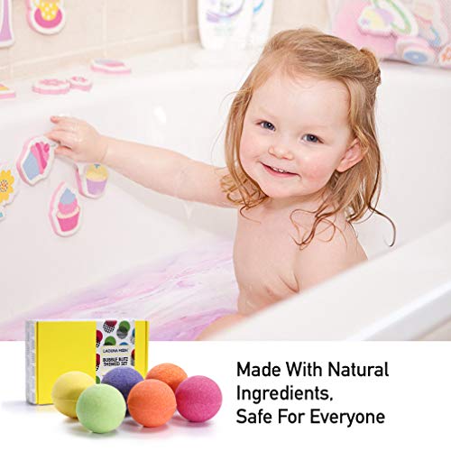 Lagunamoon Bath Bombs Gift Set,6 XL Natural Fizzy Handmade with Organic Essential Oils,Sea Salt,Shea Butter & Coconut Oil to Moisturize Skin,Relaxing Spa,Perfect Gift for Women & Kids - Thumbnail 6