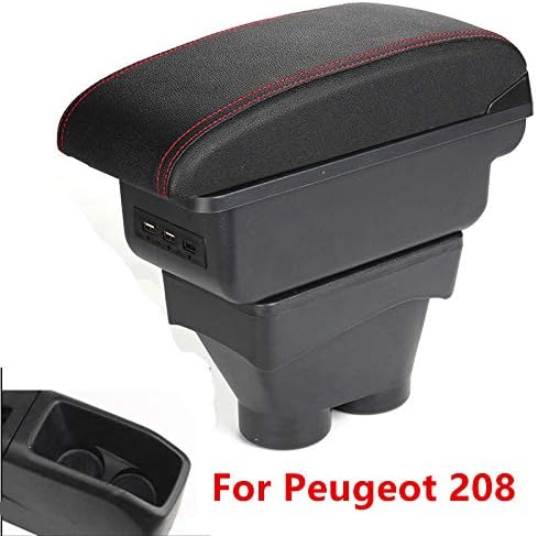 PAZFVY for Peugeot 208 Armrest Box for Peugeot 208 Universal Car Central Armrest Storage Box Modification Accessories