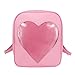 ZORFIN 2019 Summer Candy Backpacks Transparent Love Heart Shape Pu Leather Bags Purse Lovely Ita Bag