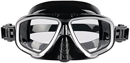 Yoogan Scuba Diving Goggles Snorkeling Mask with Tempered Glass Lens, Anti-fog&amp; Anti-leak Swimming Glasses for Adults and Youth (Black/Sliver)